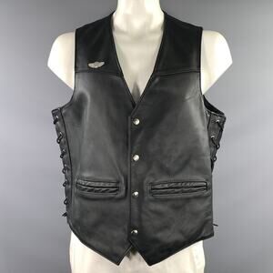 LEATHER COMPANY Size XL Black Leather Vest